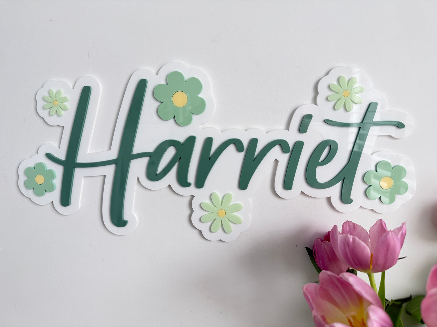 Flower bubble name sign