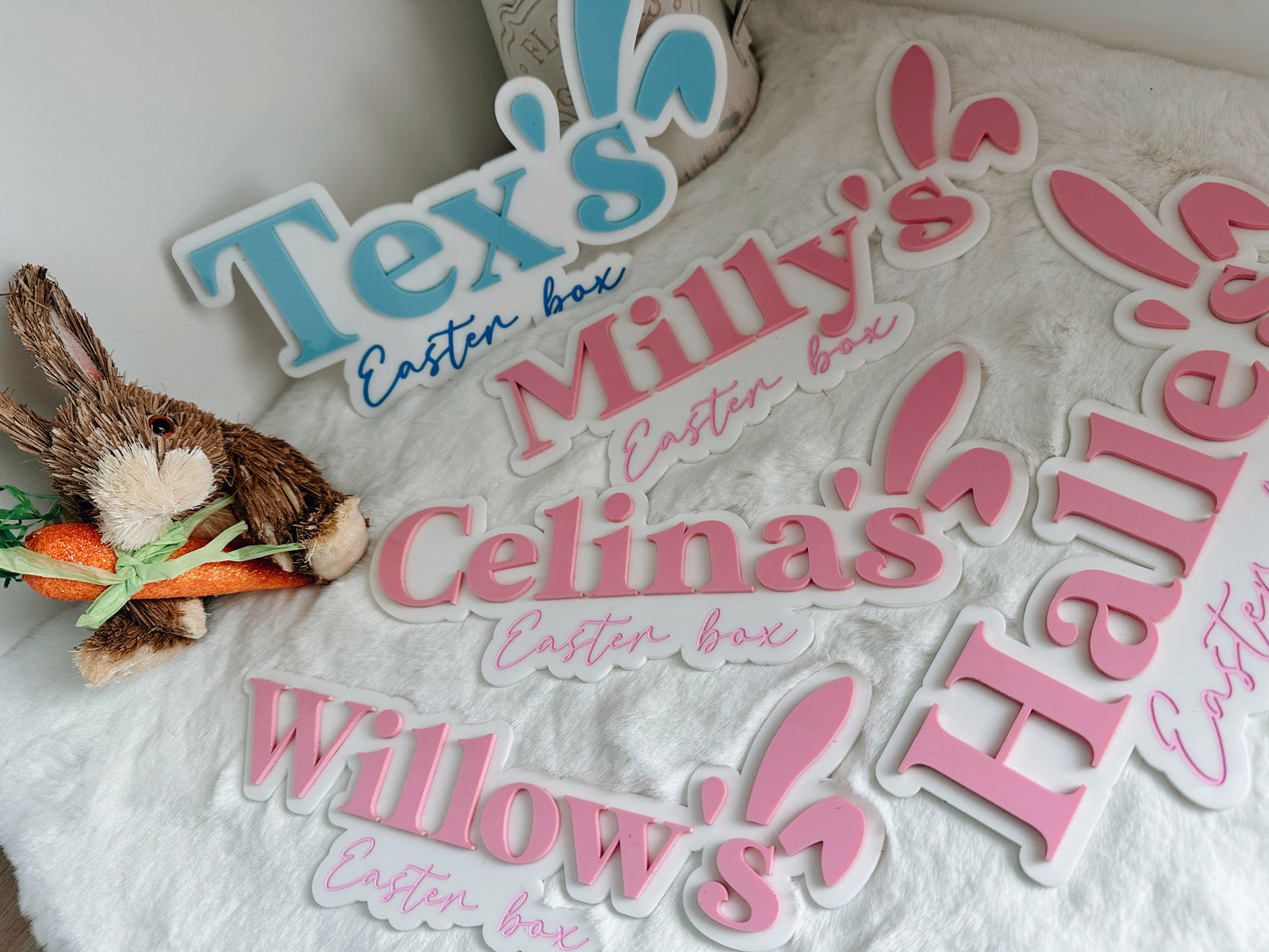 Personalised Easter crate plaques