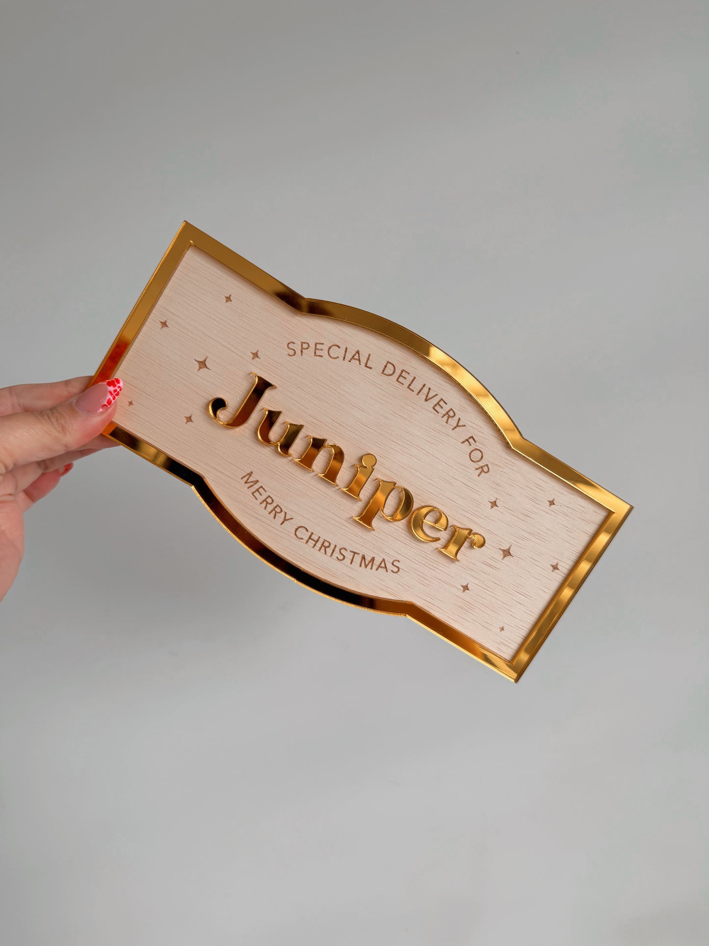 Mirror Christmas crate plaque