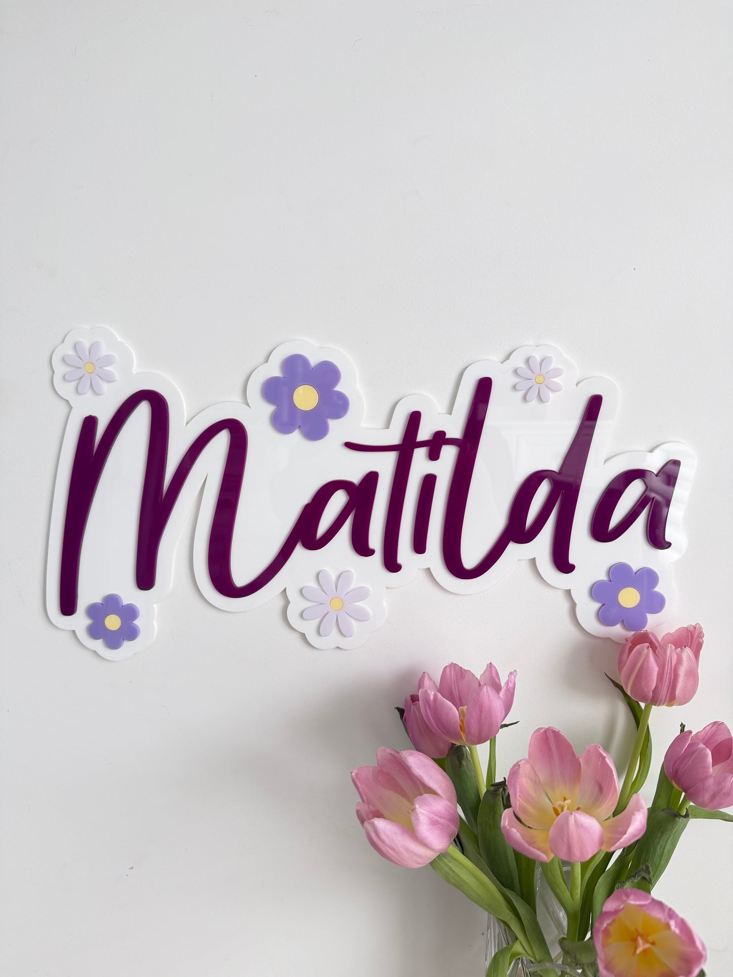 Flower bubble name sign