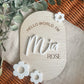 Flower birth announcement plaque