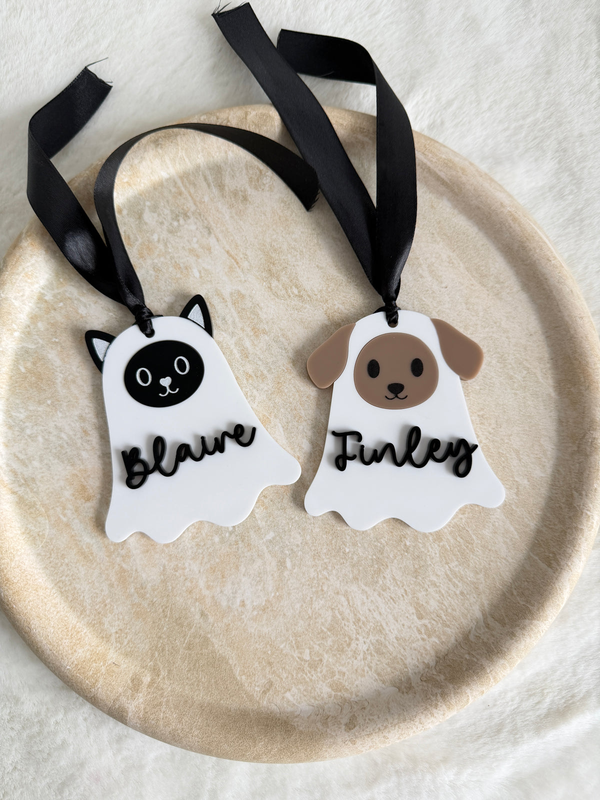 Cat/dog boo basket tags