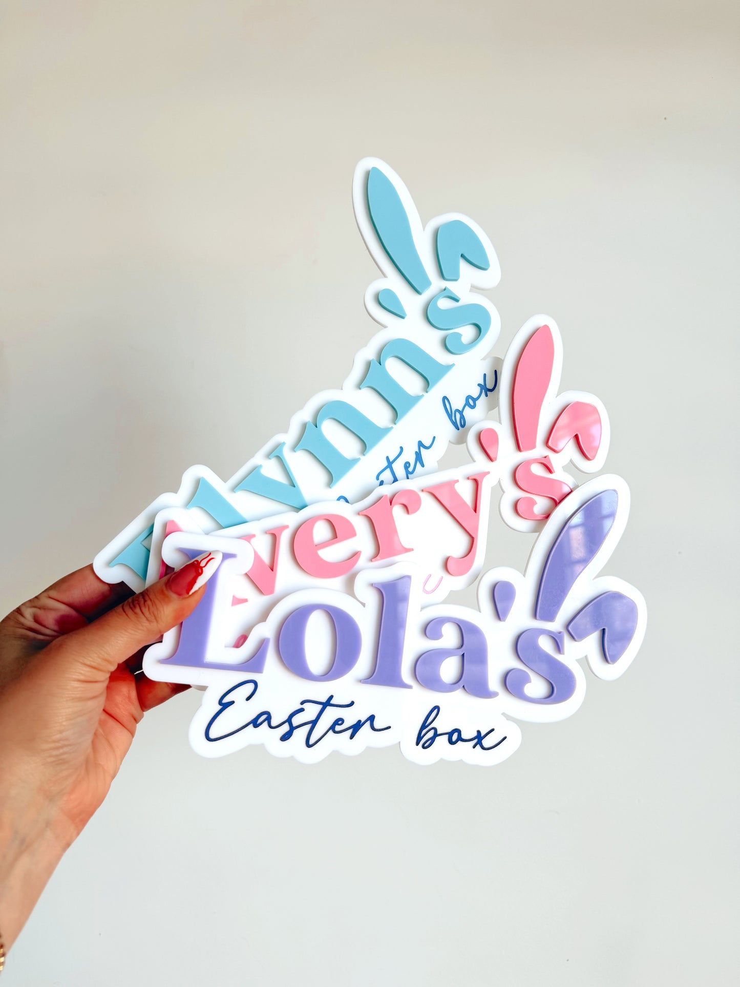 Personalised Easter crate plaques