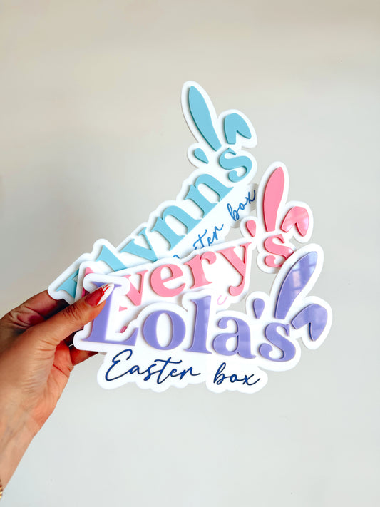 Personalised Easter crate plaques