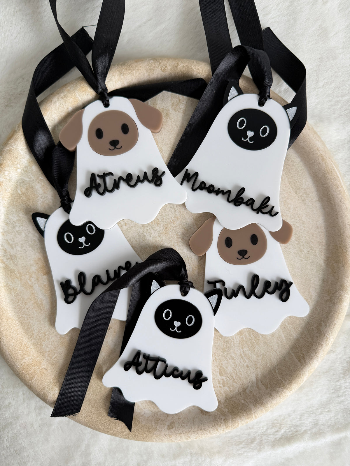 Cat/dog boo basket tags
