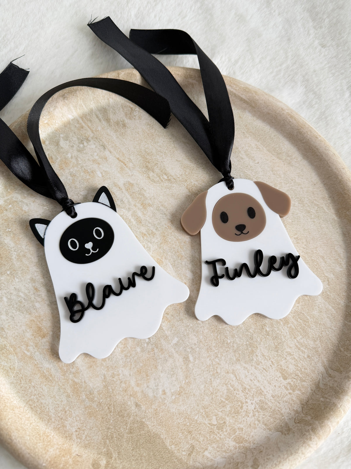 Cat/dog boo basket tags