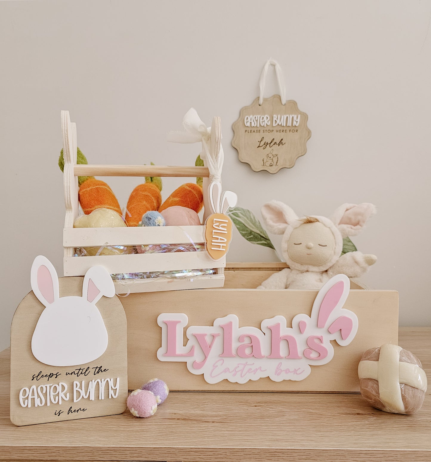 Personalised Easter crate plaques