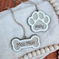 Pet Christmas ornament - paw + bone