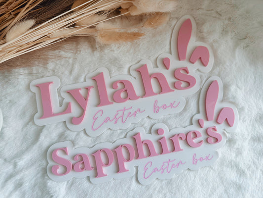 Personalised Easter crate plaques
