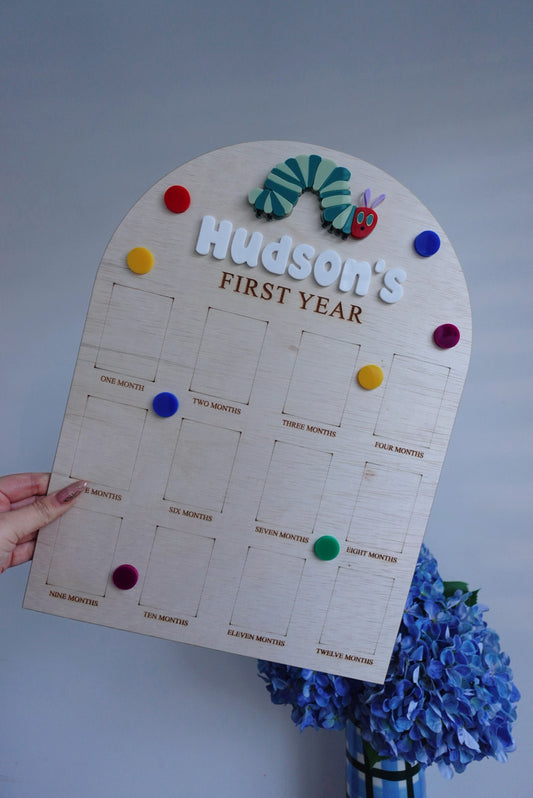 12 month photo board - caterpillar