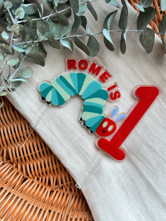 Caterpillar cake topper
