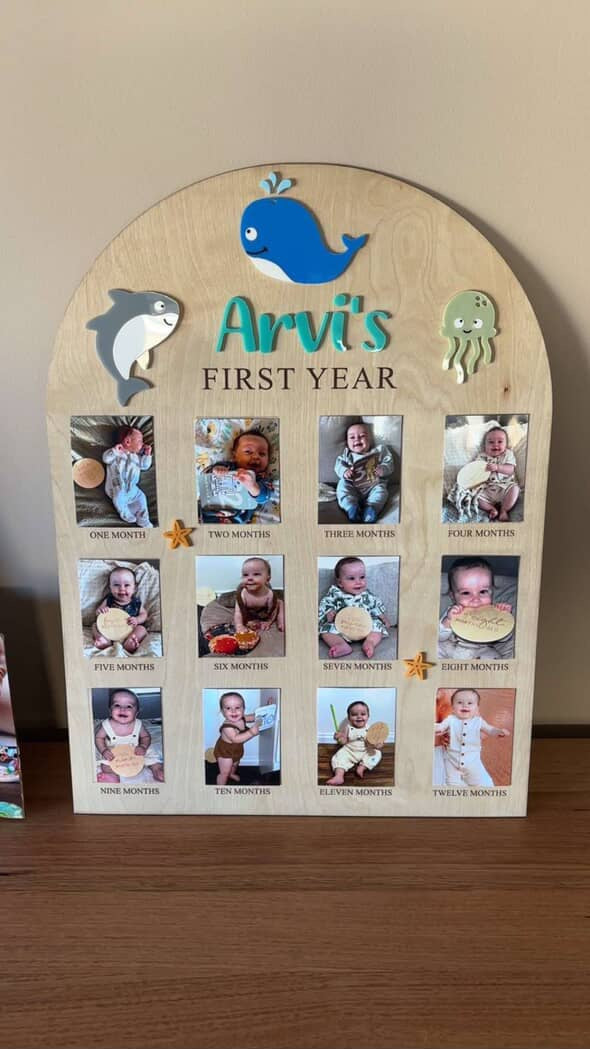 12 month photo board - under the sea