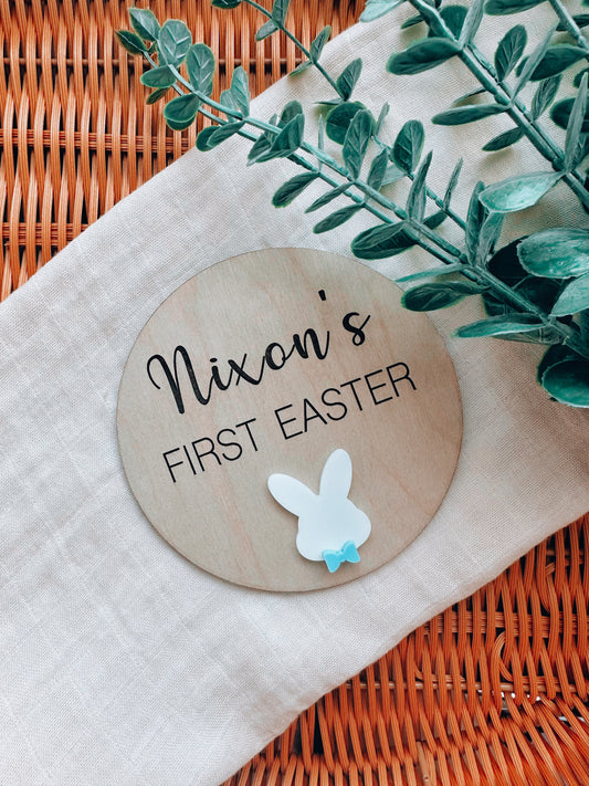 Personalised first easter plaques