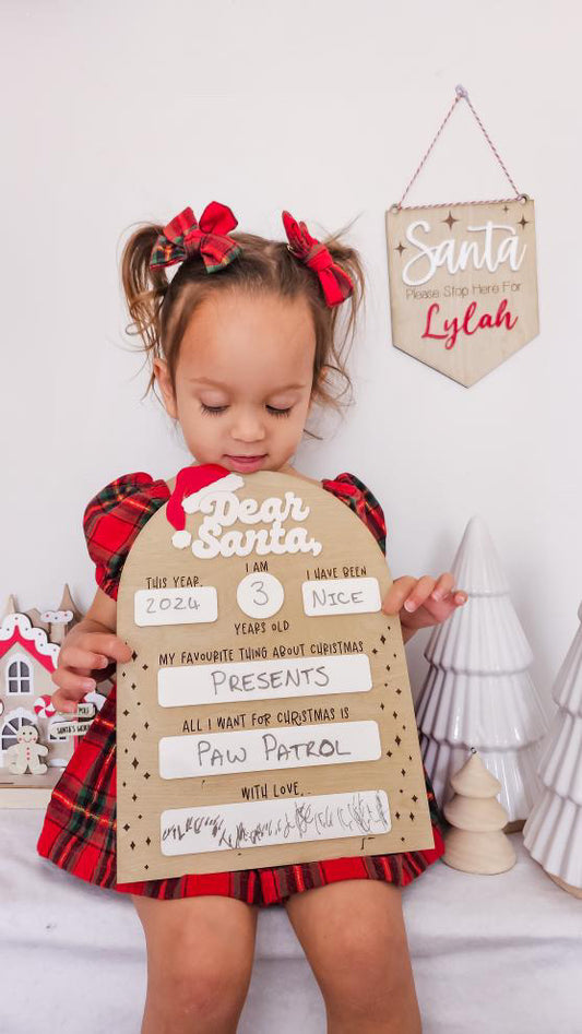 Dear Santa erasable Christmas board