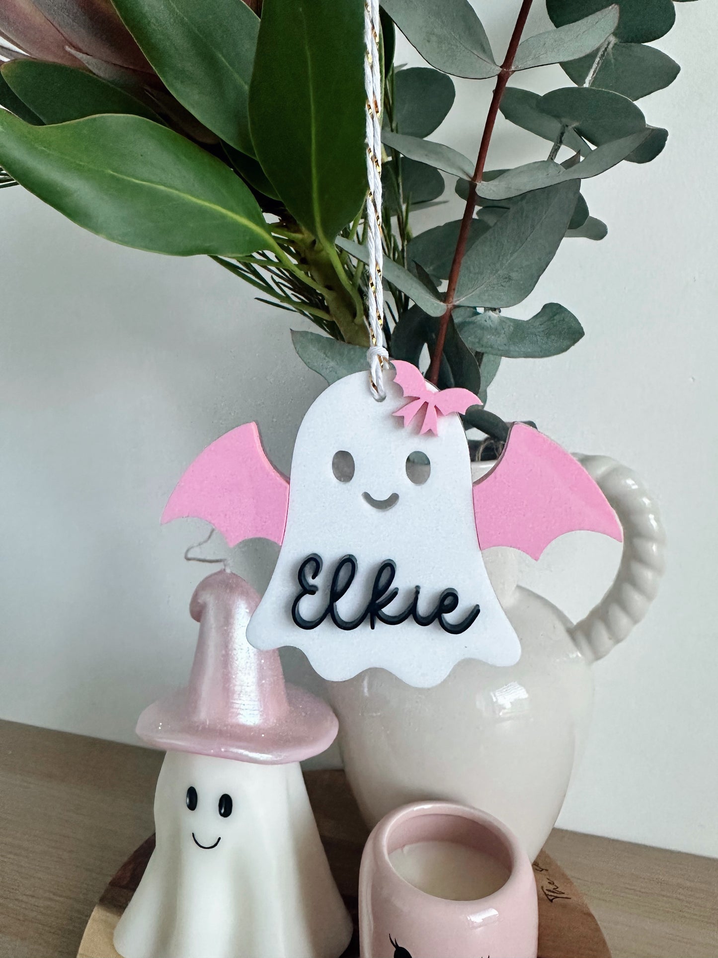 Dress up Ghost Boo Basket Tag