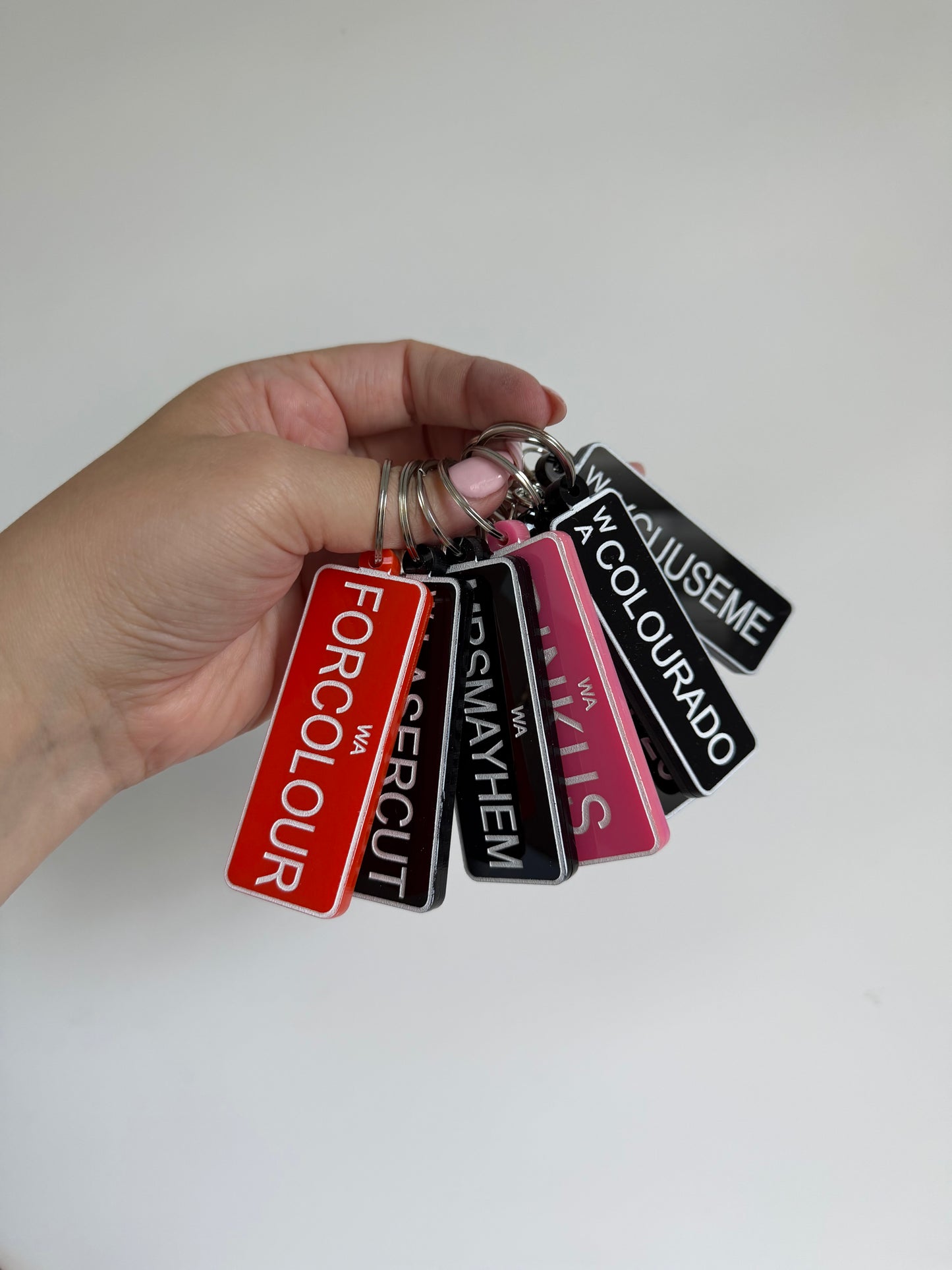 Personalised number plate keyring
