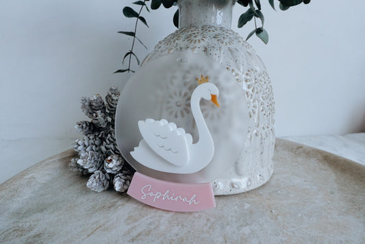Swan snow globe ornament