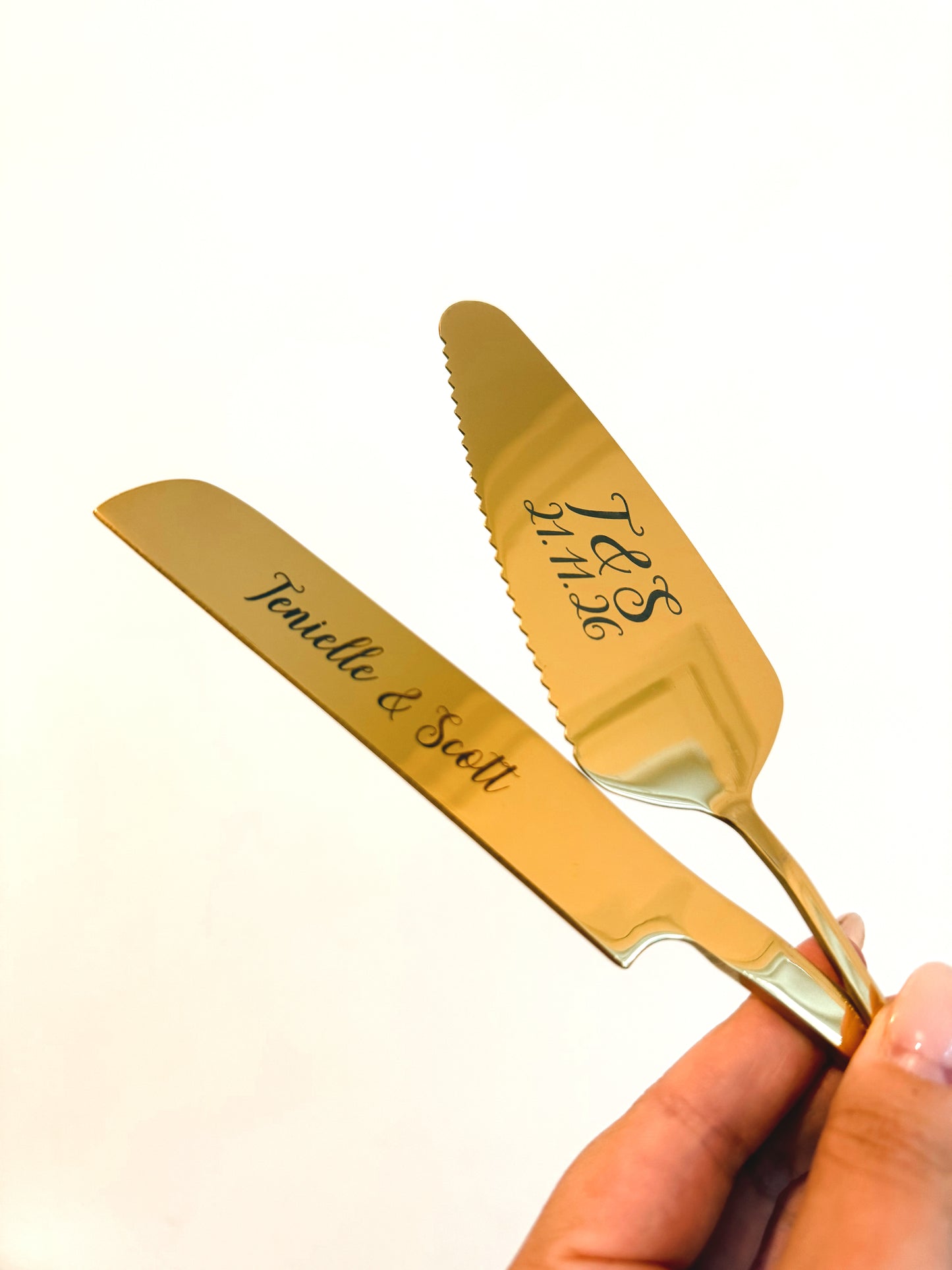 Personalised Engraved Cake Knife Set