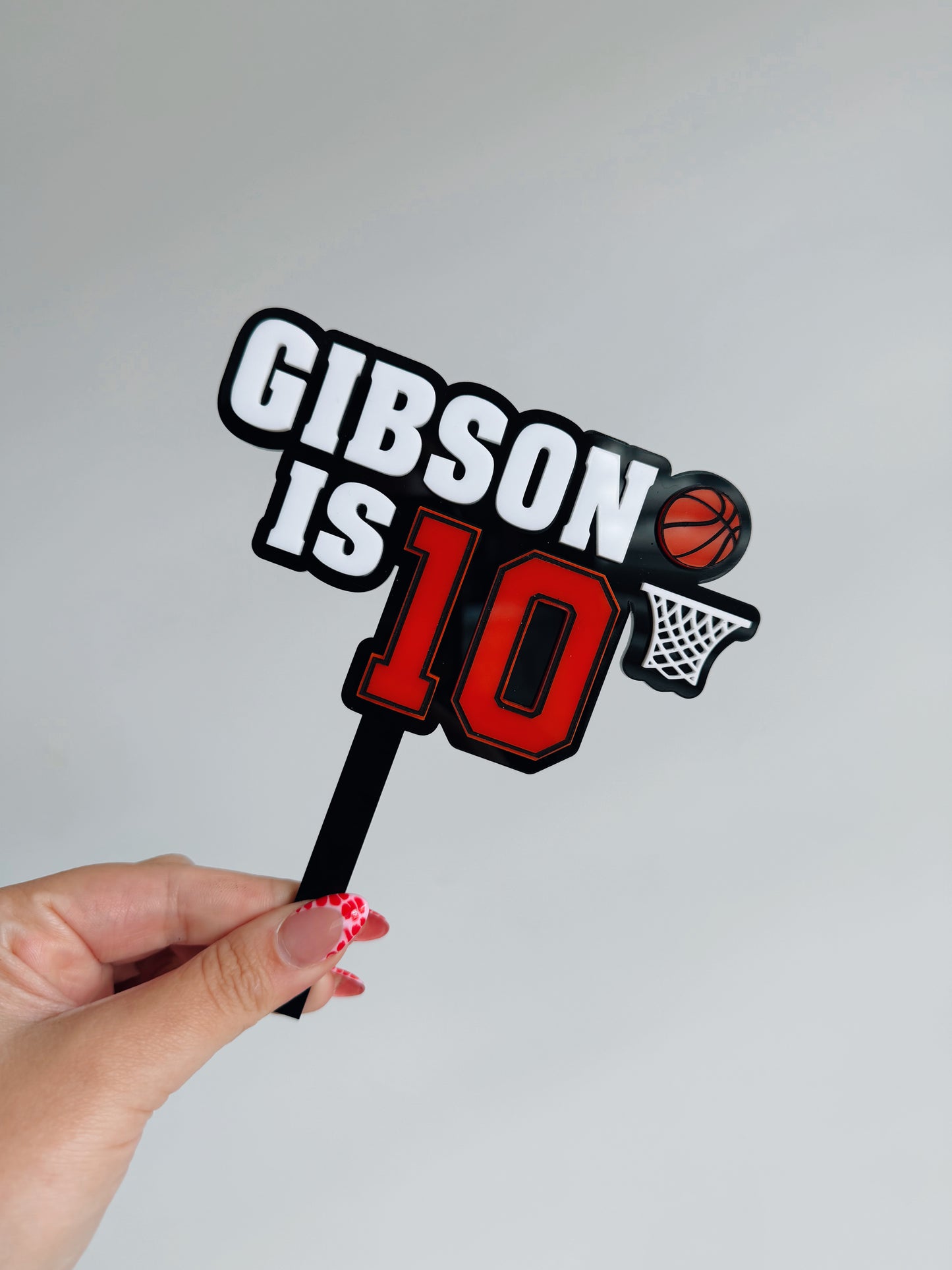 Personalised basketball cake topper