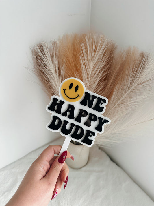 One happy dude cake topper