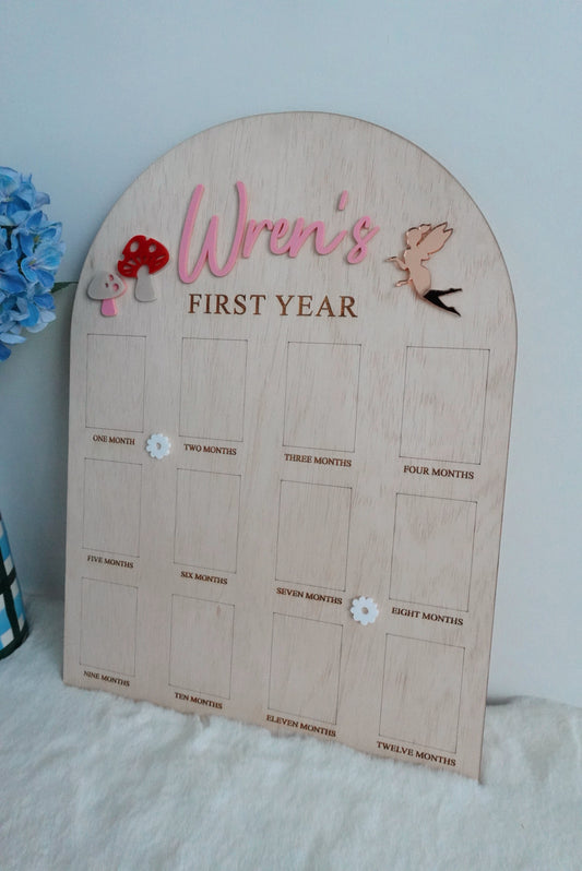 12 month photo board - Fairy/mushroom