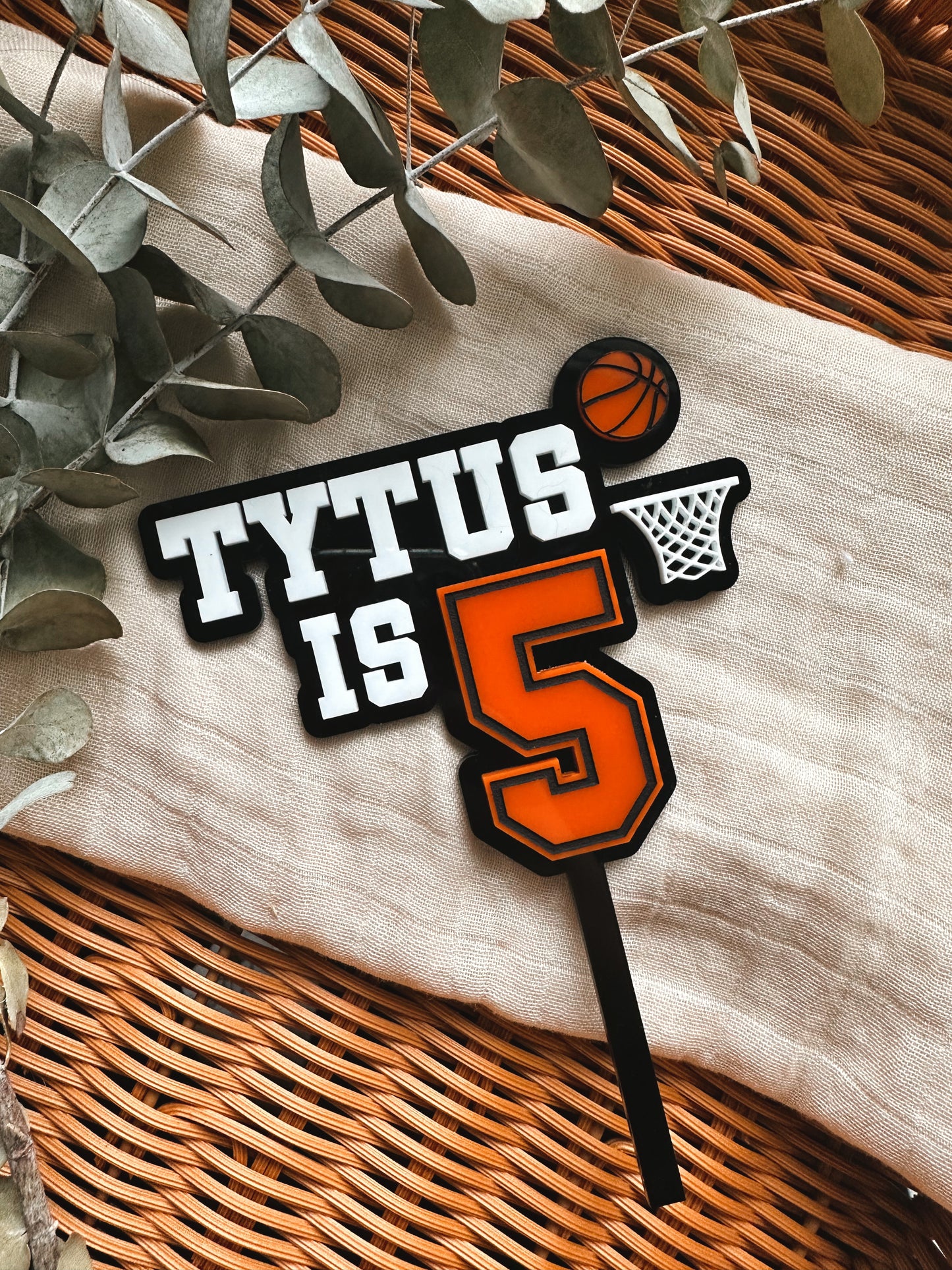 Personalised basketball cake topper
