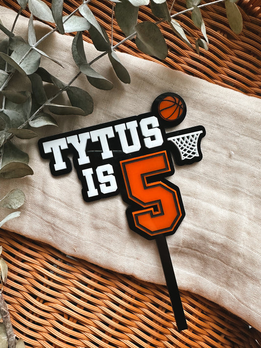 Personalised basketball cake topper
