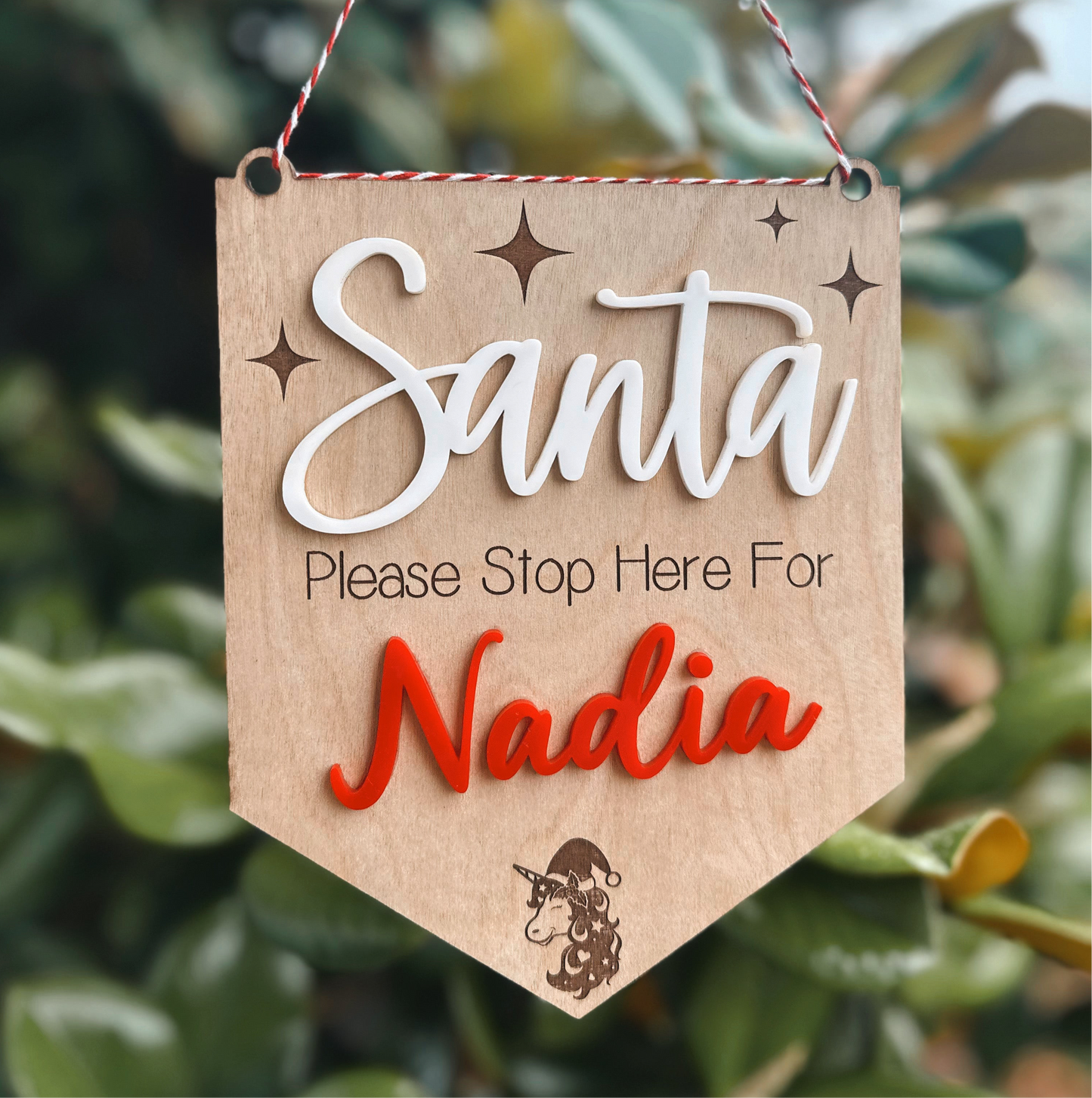 Santa stop here sign