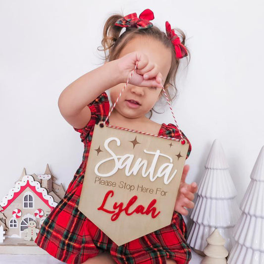 Santa stop here sign
