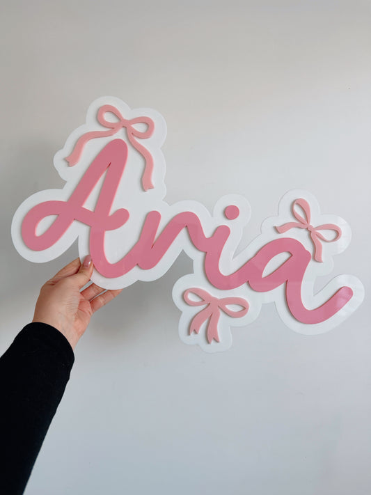 Bow bubble name sign