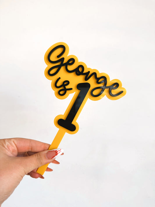 Personalised number cake topper