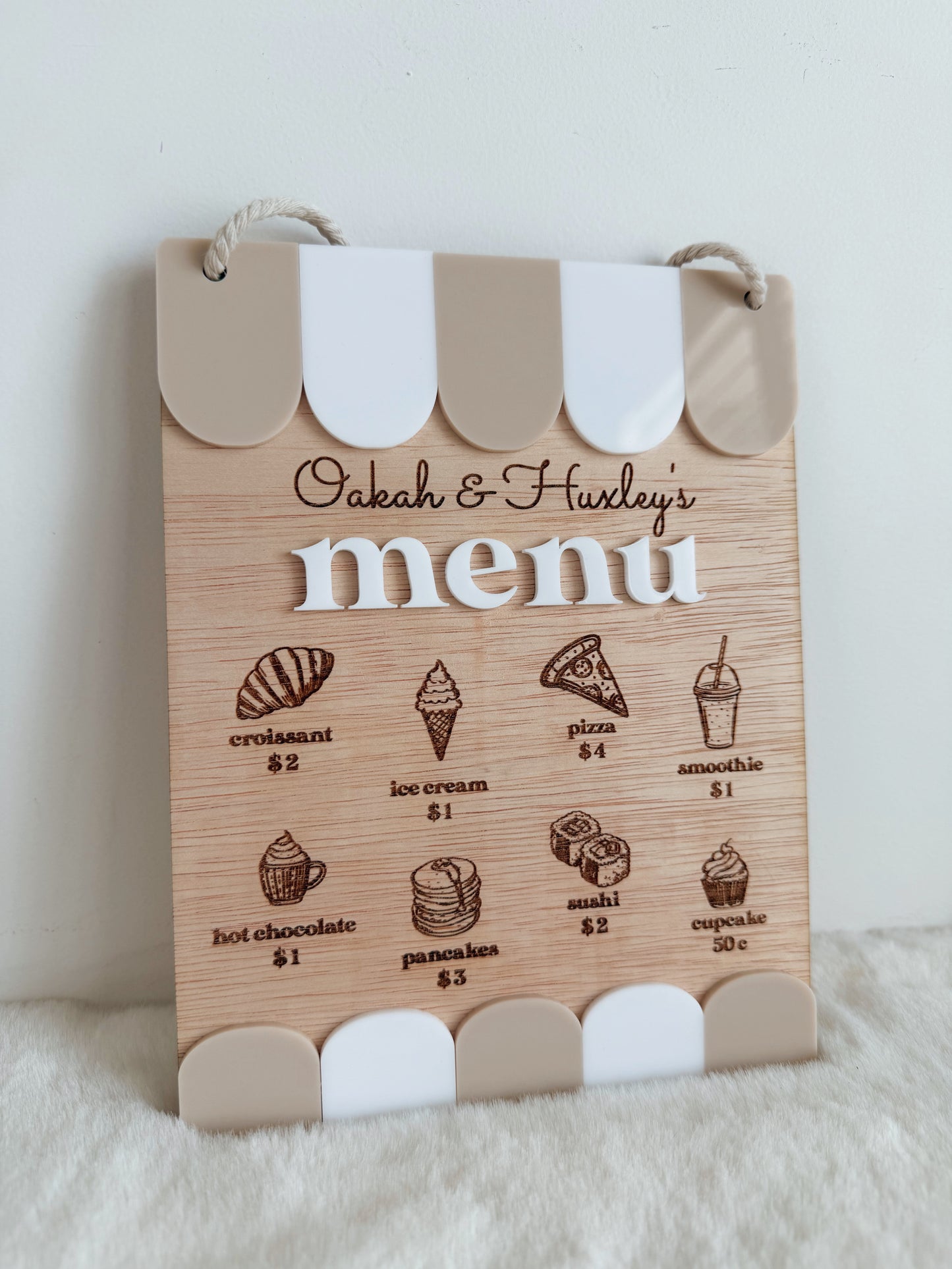 Kids cafe Menu sign