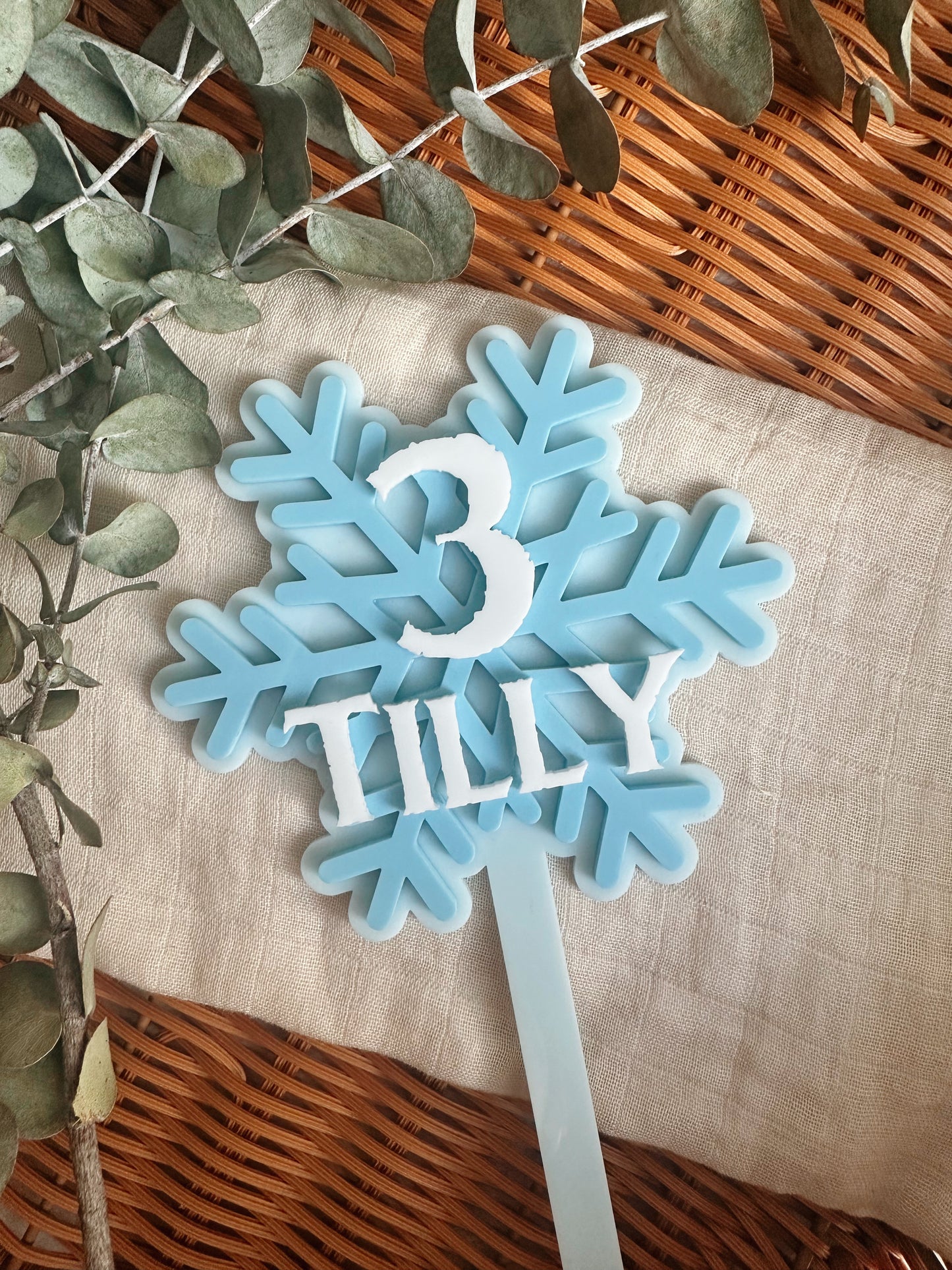 Snow flake cake topper
