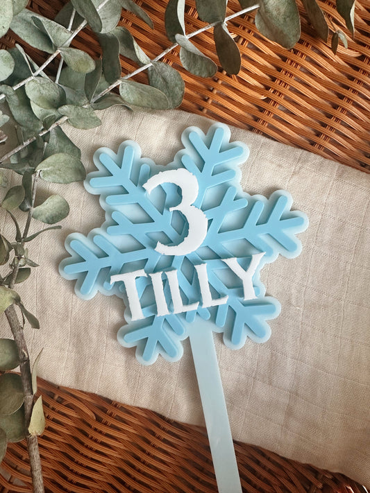 Snow flake cake topper