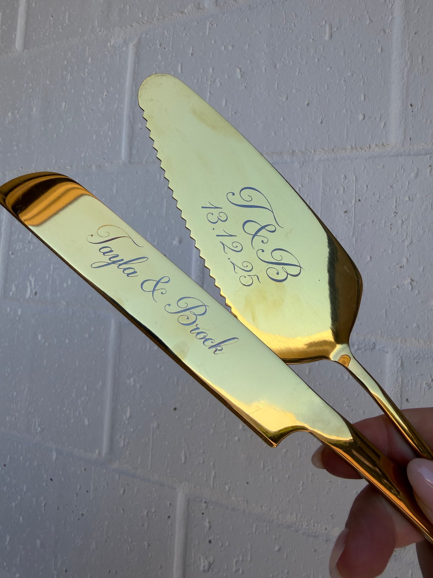 Personalised Engraved Cake Knife Set