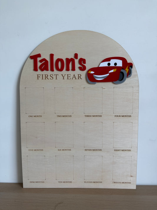 12 month photo board - Lightning Cars