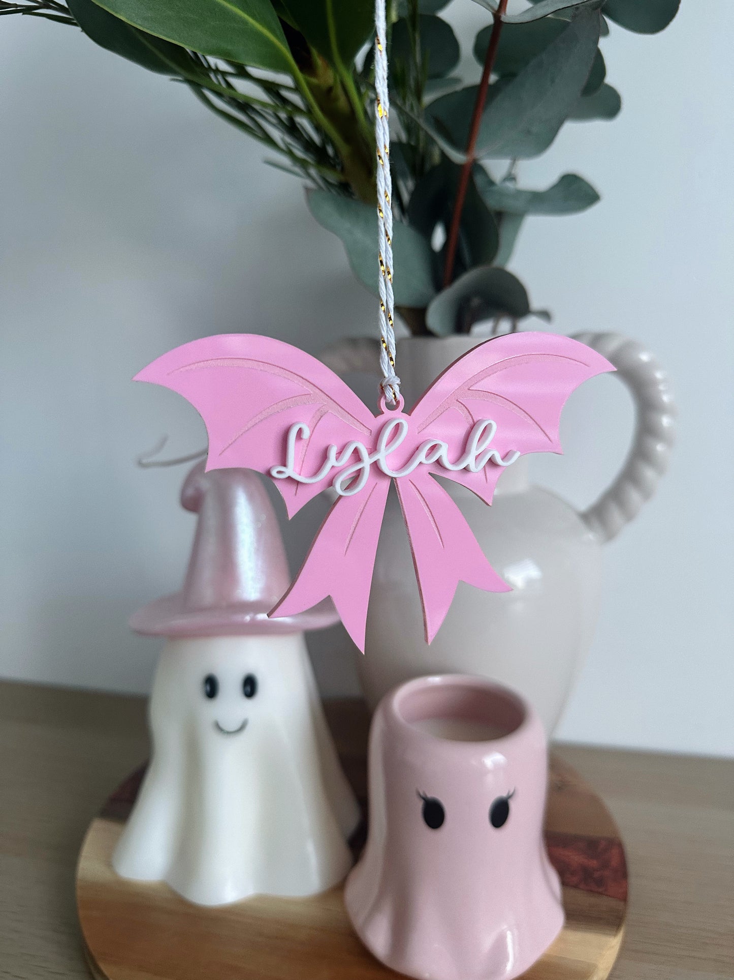 Bat Bow Boo Basket Tag