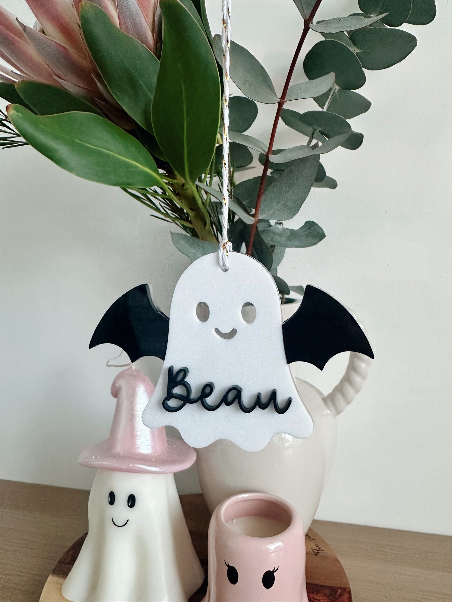 Dress up Ghost Boo Basket Tag