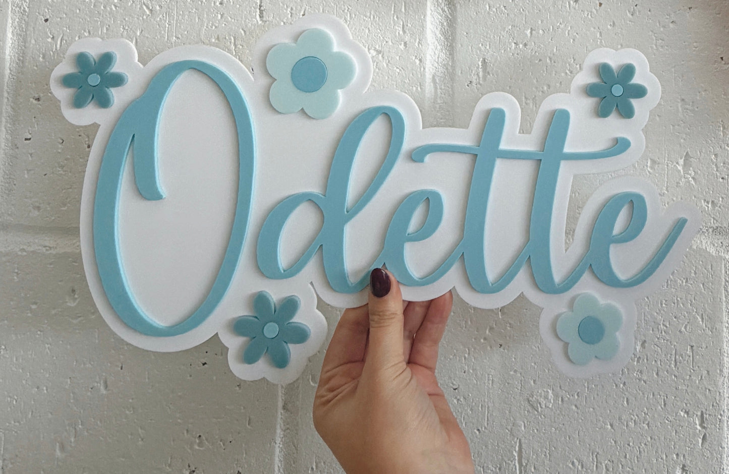 Flower bubble name sign