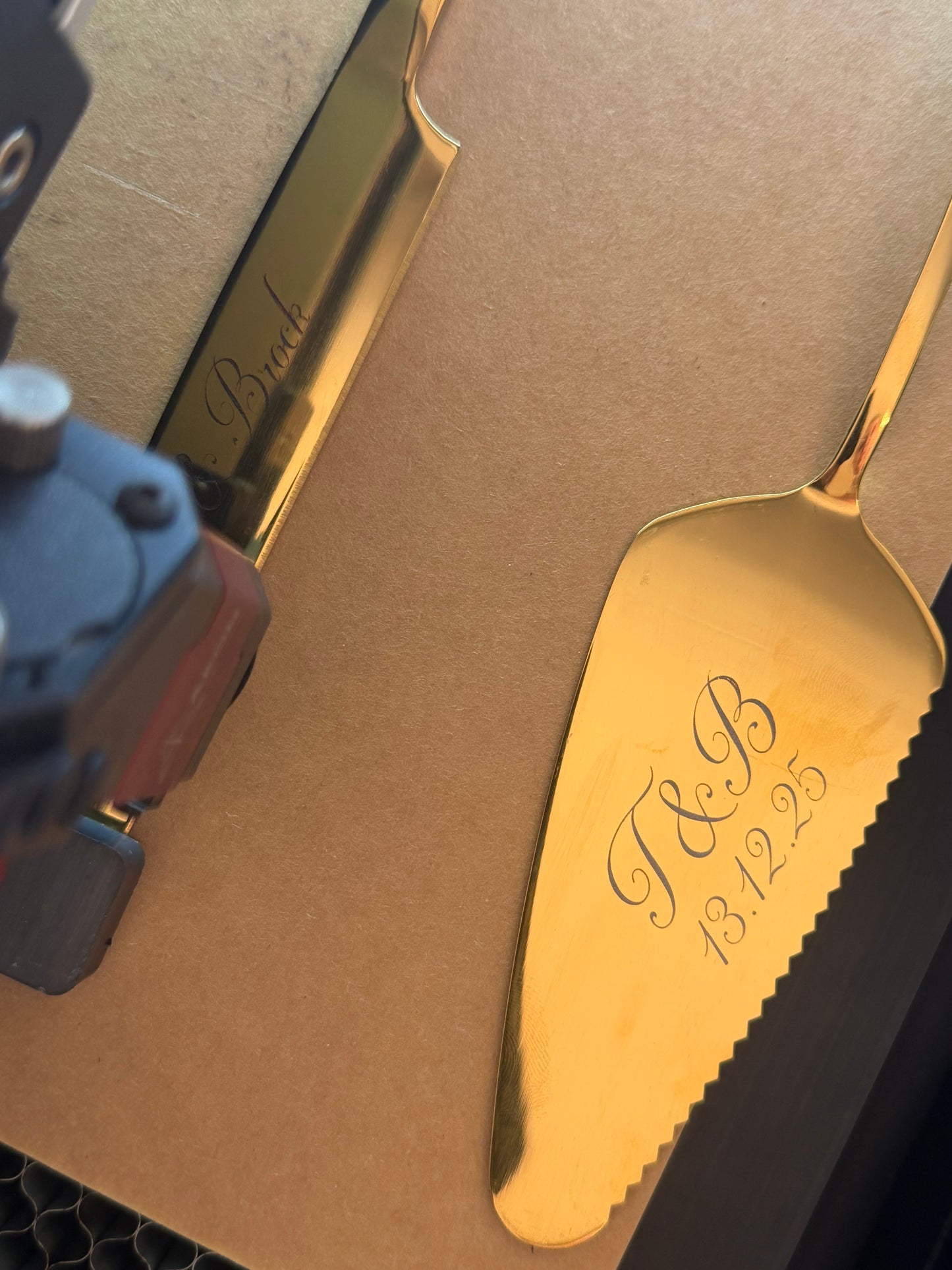 Personalised Engraved Cake Knife Set