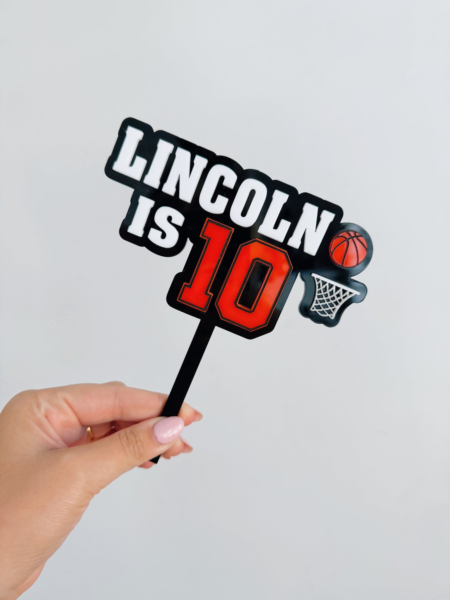 Personalised basketball cake topper