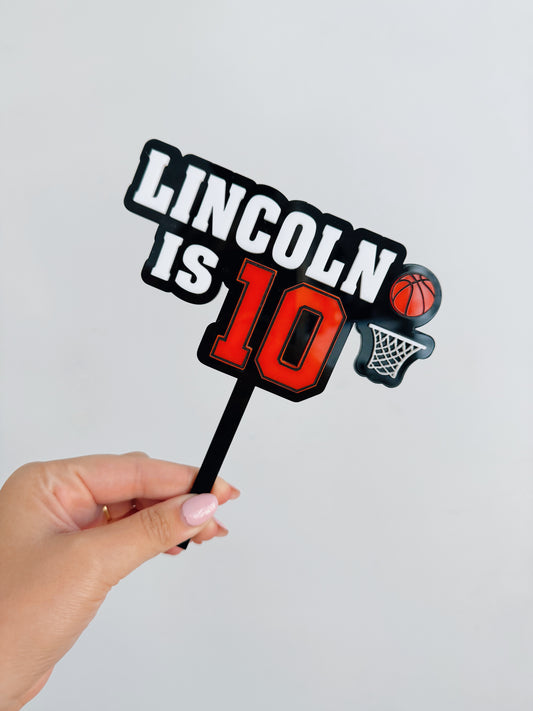 Personalised basketball cake topper