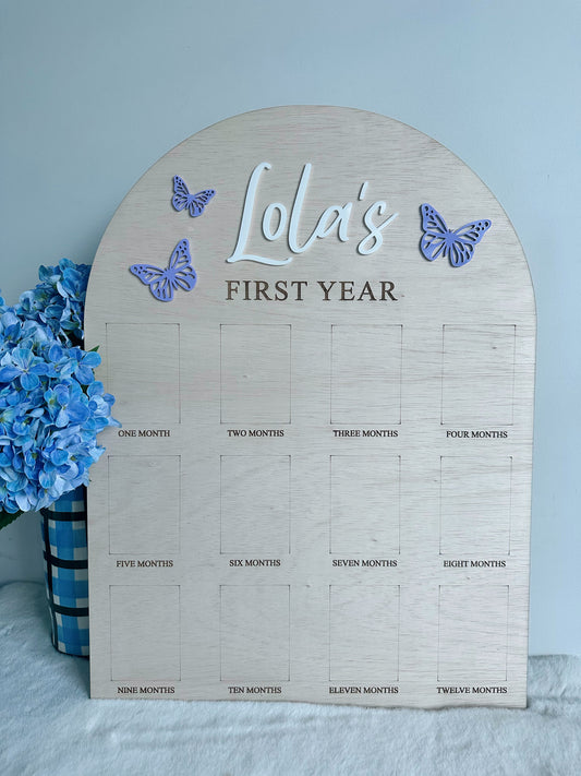 12 month photo board - butterflies