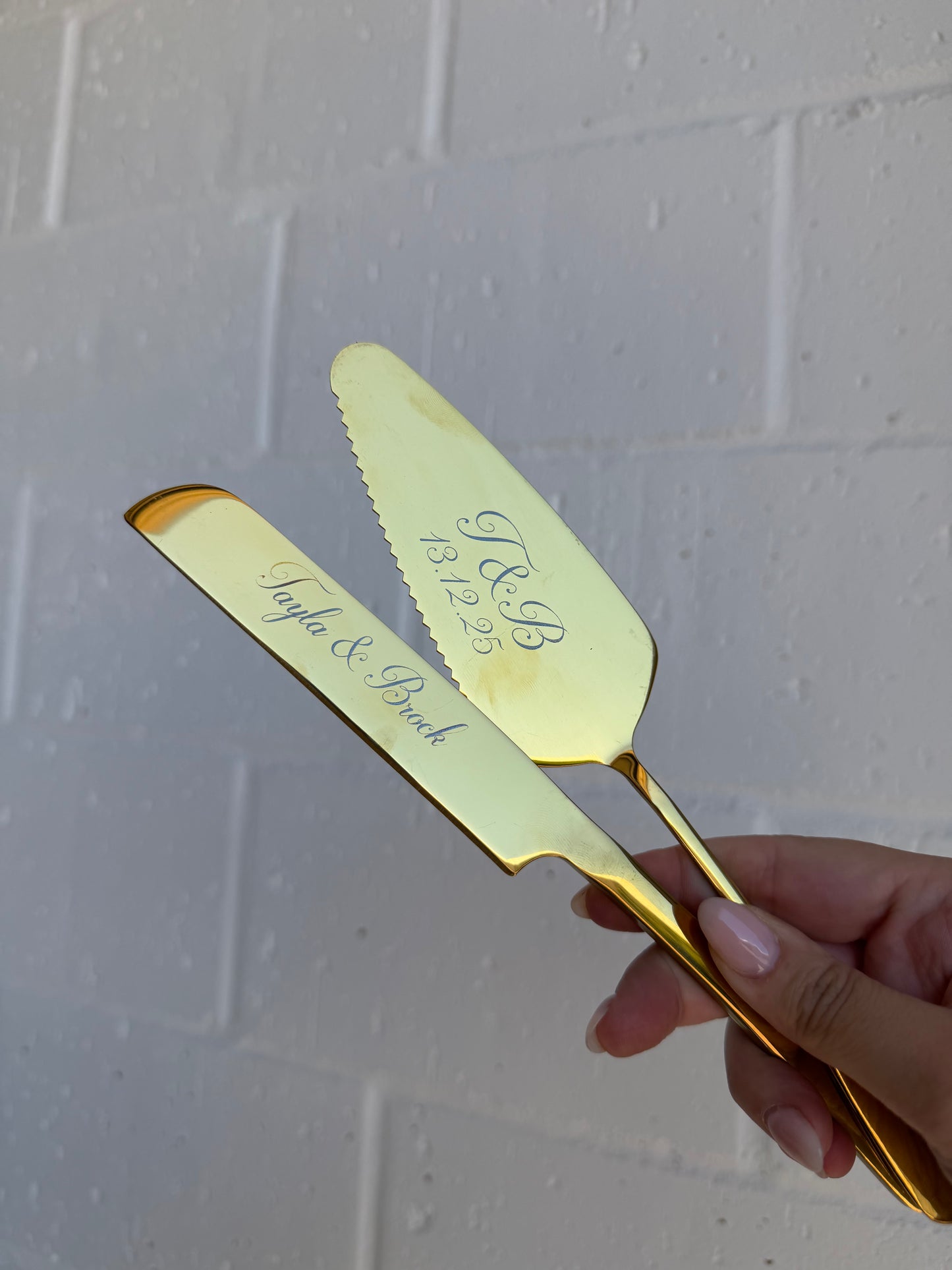 Personalised Engraved Cake Knife Set