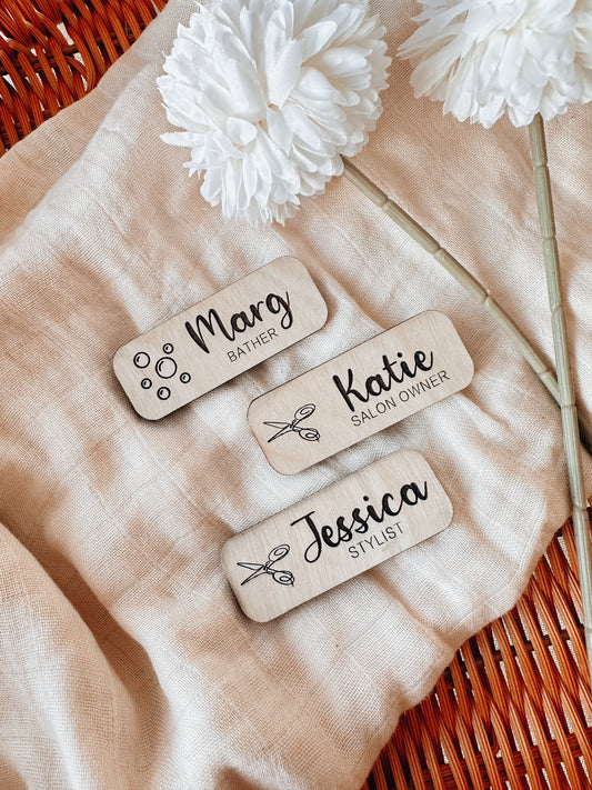 Wooden name badge
