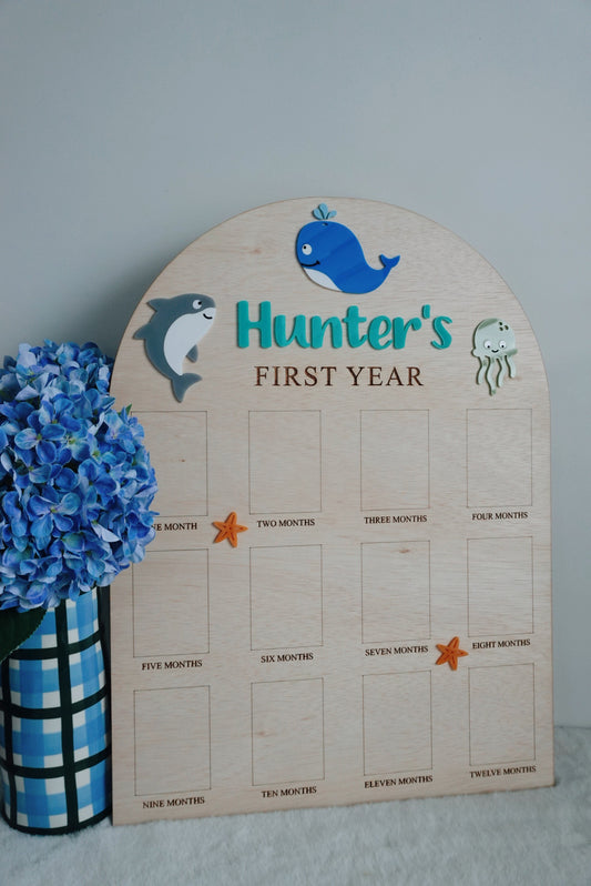 12 month photo board - under the sea