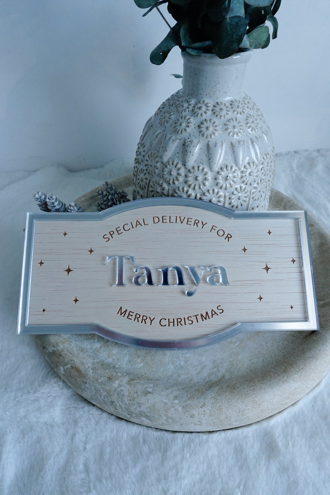Mirror Christmas crate plaque