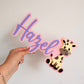 Giraffe bubble name sign