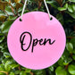Round open/closed hanging sign