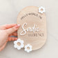 Flower birth announcement plaque